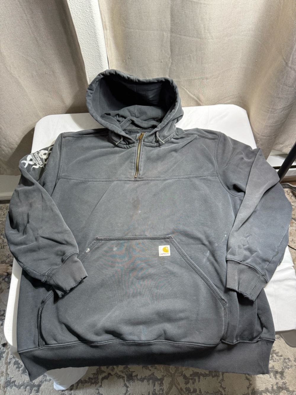 Carhartt Rain Defender 2XL Heavyweight Black 1/4 Zip Pull Over Original Fit